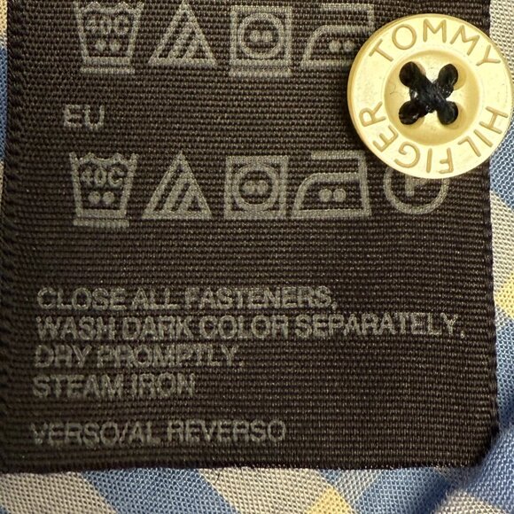 Men's TOMMY HILFIGER Short Sleeve Button-Down Dress Shirt- Size Large - Picture 10 of 12